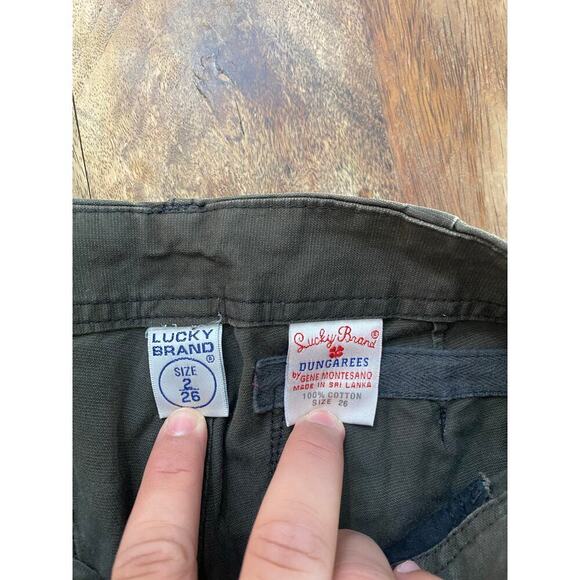 Lucky Brand Floral Embroidery Low Rise Chino Trouser Pants Size 26 Y2K 2000s - Picture 4 of 4